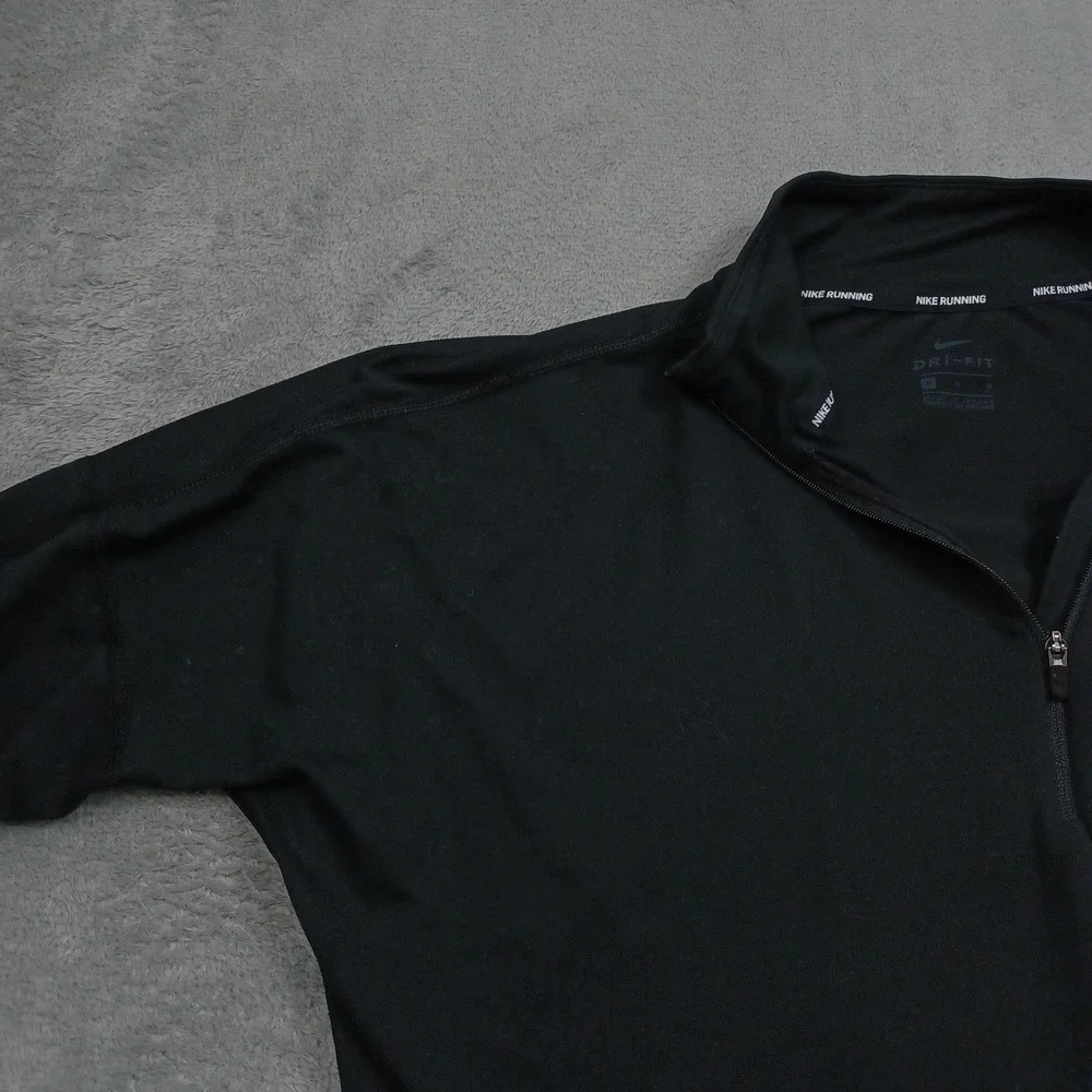 Nike Top Womens Medium Black 1/4 Zip Pullover Dri Fit Running Activewear‎